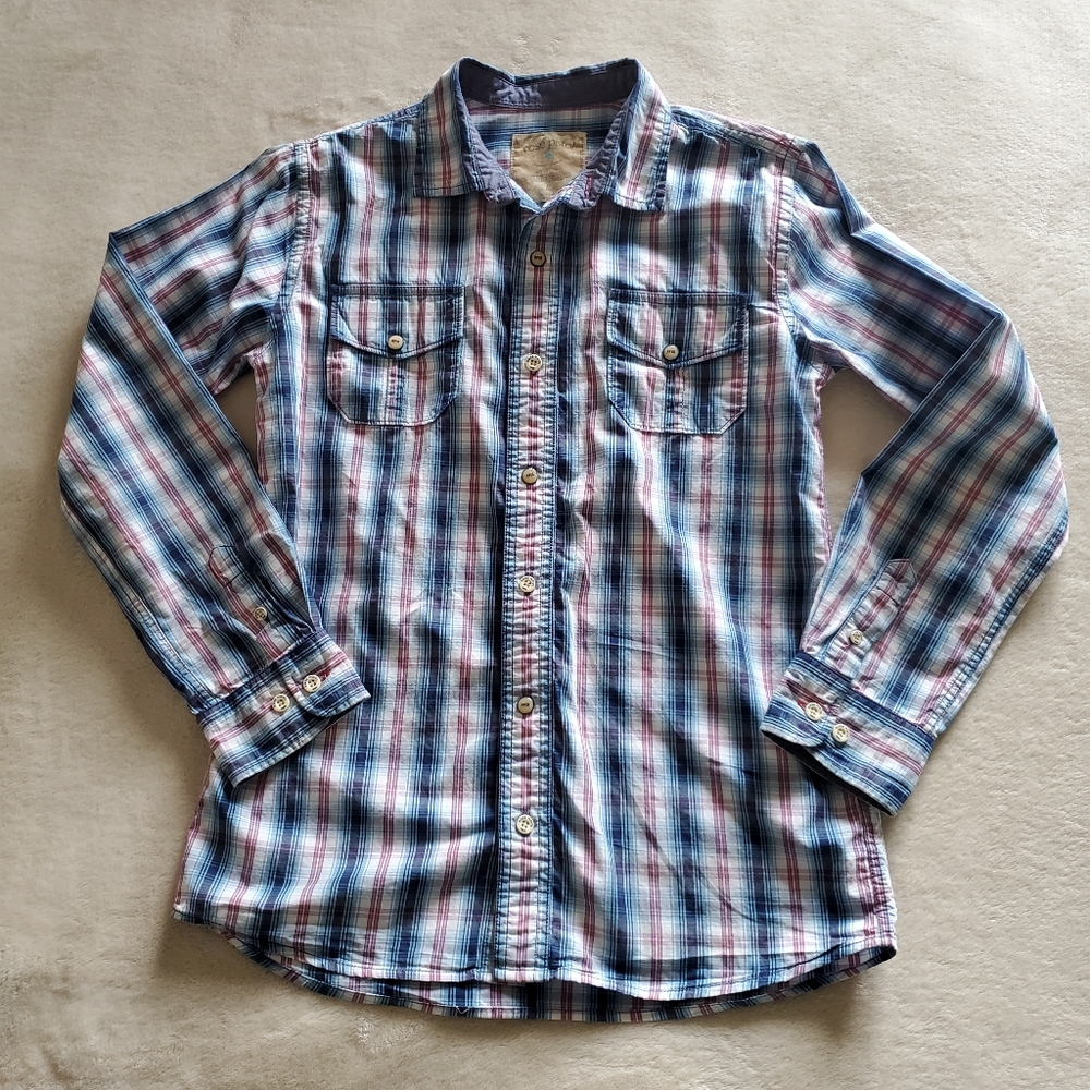 📣5 for $20!📣 Rosé Pistol Plaid Button/Snap Boys Shirt Size L (14)